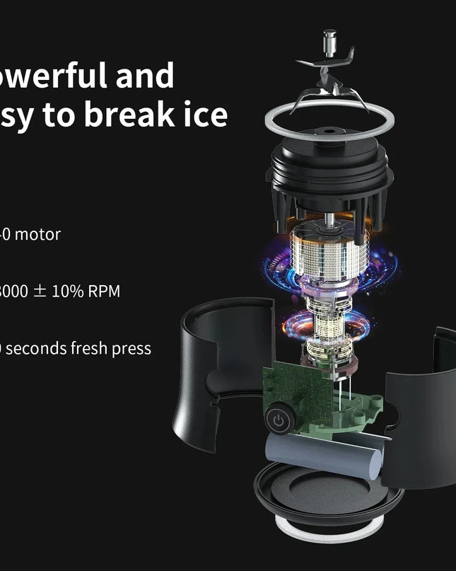 Portable Blender 600ML Electric Juicer Fruit Mixers 4000mAh USB Rechargeable Smoothie Mini Blender Personal Juicer Colorf