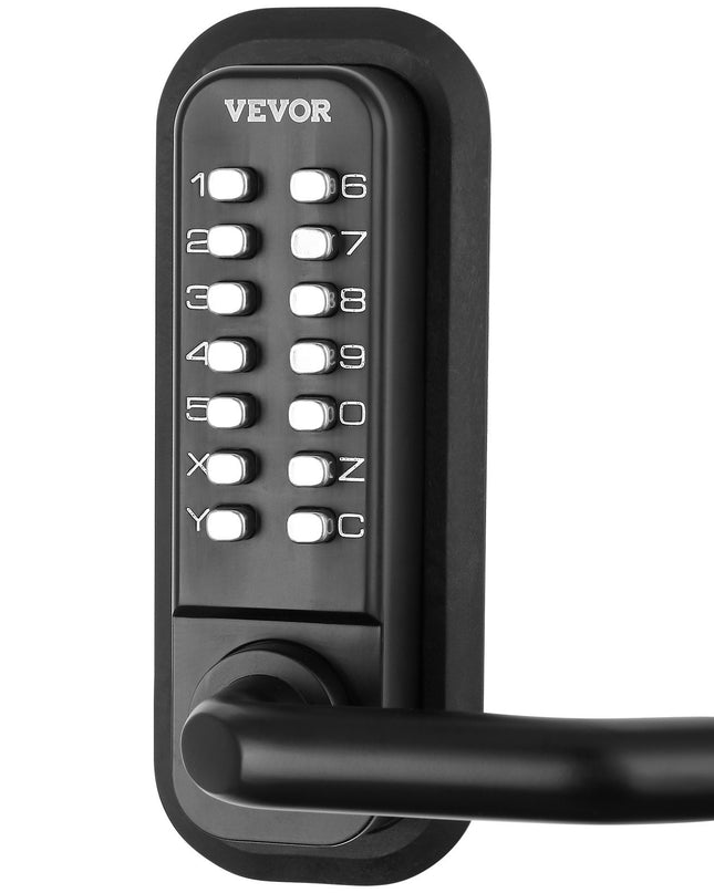 Mechanical Keyless Entry Door Lock, 14 Digit Keypad, Embedded Outdoor Gate Door Locks Set With Keypad And Handle, Water-proof Zinc Alloy, Easy To Install, For Garden, Garage, Yard, Storage Shed
