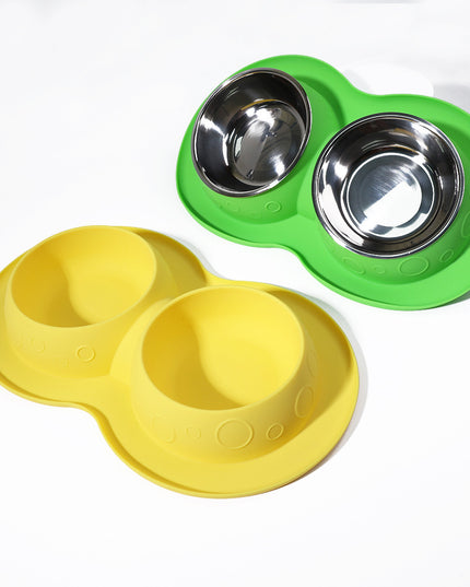 Pet Supplies Custom Non Slip Waterproof Silicone Water Food 2 In 1 Mat Pad Pet Bowls & Feeders