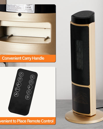 23inch Space Heaters For Indoor Use, Portable Heater With 7 Light Colors