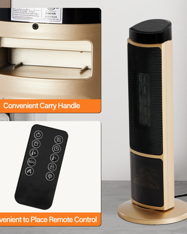 23inch Space Heaters For Indoor Use, Portable Heater With 7 Light Colors