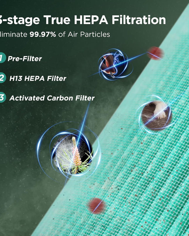 Air Purifiers For Home Bedroom H13 True HEPA Air Filter, Quiet Air Cleaner,Portable Small Air Purifier For Office, Living Room,Amazon Banned Sales Platform
