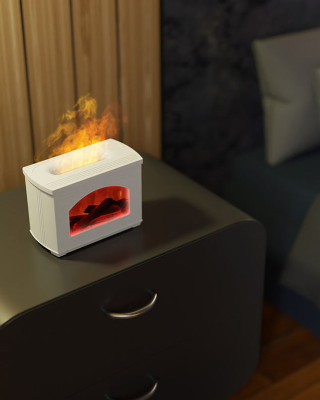 New Simulated Fireplace Air Humidifier Flame Effect Aroma Oil Diffuser Aromatherapy Humidifiers Mist Sprayer Air Purifier