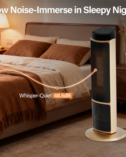 23inch Space Heaters For Indoor Use, Portable Heater With 7 Light Colors