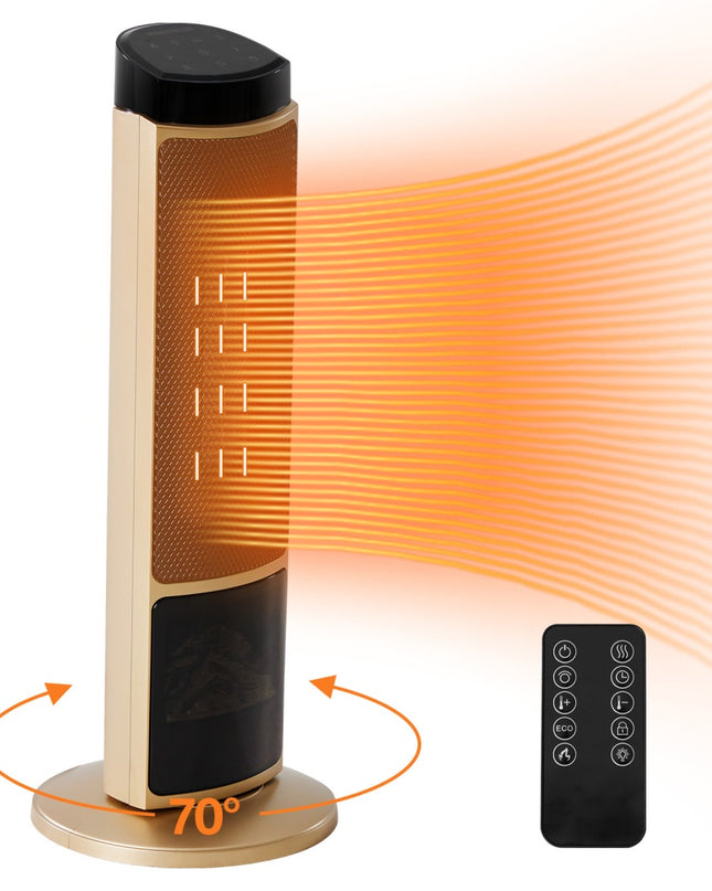 23inch Space Heaters For Indoor Use, Portable Heater With 7 Light Colors