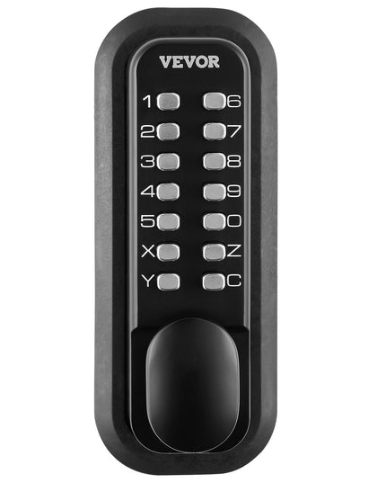 VEVOR Mechanical Keyless Entry Door Lock, 14 Digit Keypad, Outdoor Gate Door Locks Set With Surface-mounted Latch, Water-proof Zinc Alloy, Keypad And Knob, Easy To Install, For Garden, Garage, Yard