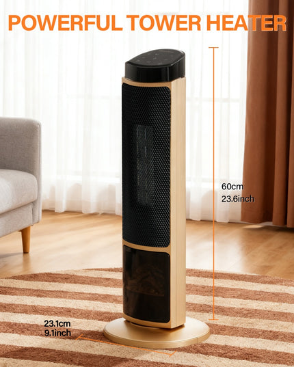 23inch Space Heaters For Indoor Use, Portable Heater With 7 Light Colors