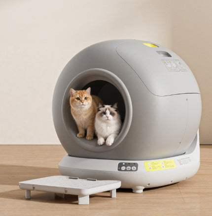 Fully Enclosed Automatic Self-cleaning Cat Litter Box With Extra-large Tray To Prevent Litter Tracking